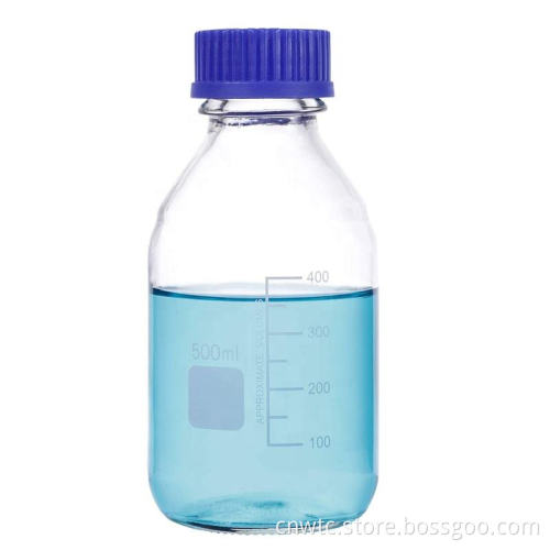 Borosilicate Glass Reagent Bottles with Blue Screw Caps